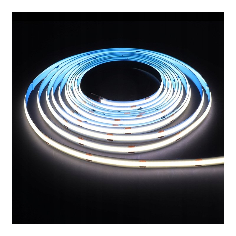 Taśma LED COB 24V 12W 8mm 528 d/mb Neon ZIMNY 1m z rolki 30m cięty co 1mm