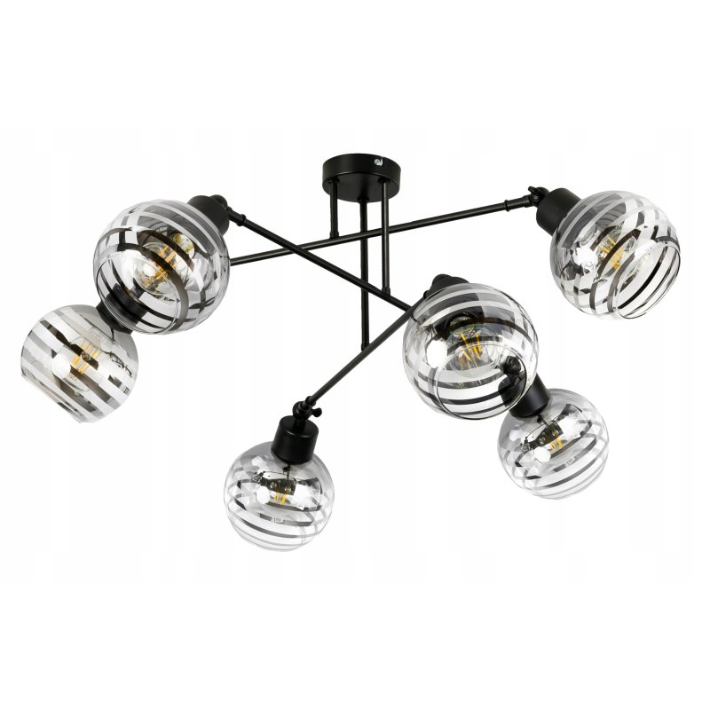 LAMPA sufitowa żyrandol regulowany LOFT szkło 6