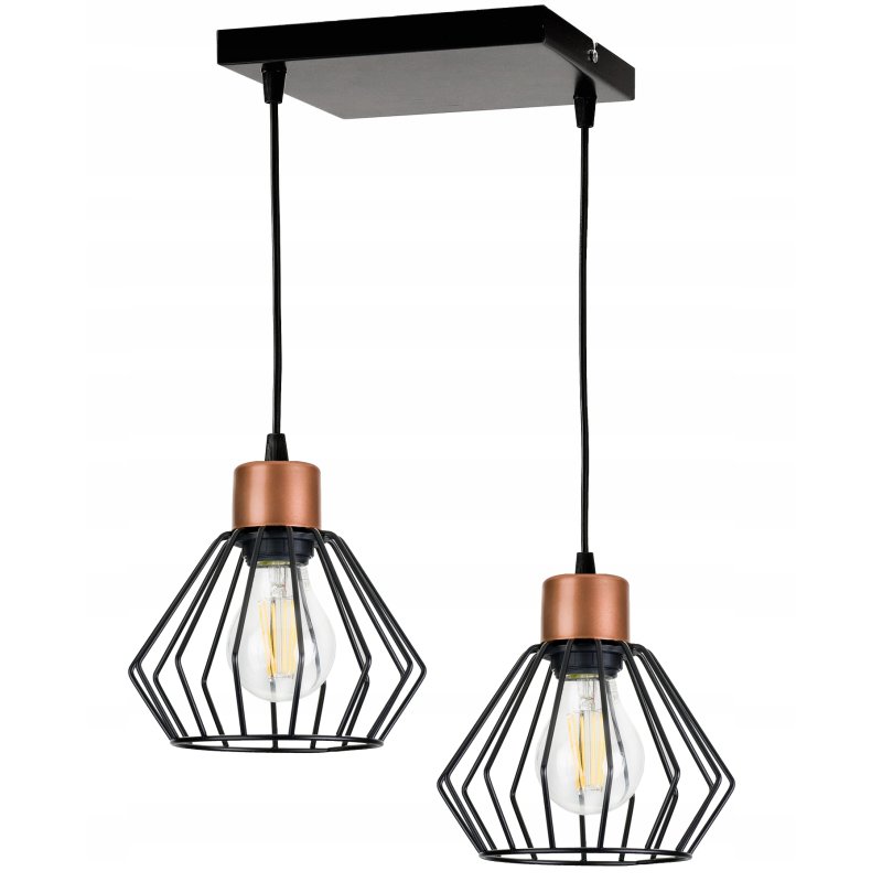 LAMPA wisząca sufitowa ŻYRANDOL ZWIS brylant miedź