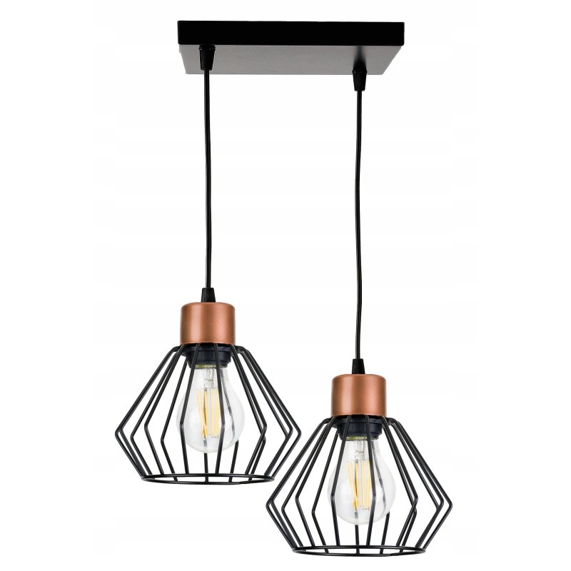 LAMPA wisząca sufitowa ŻYRANDOL ZWIS brylant miedź