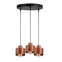 Lampa wisząca zwis żyrandol sufit loft kubek miedź