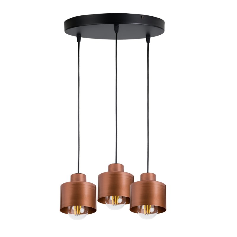 Lampa wisząca zwis żyrandol sufit loft kubek miedź