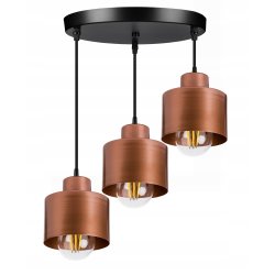 Lampa wisząca zwis żyrandol sufit loft kubek miedź