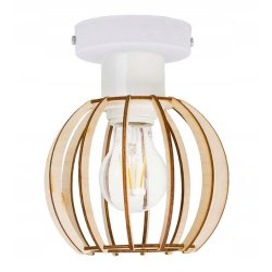 LAMPA stała sufitowa plafon Loft klosz drewno x 1