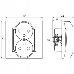 GNIAZDO gniazdko PODWÓJNE z/Uz OSPEL ARIA BIAŁE