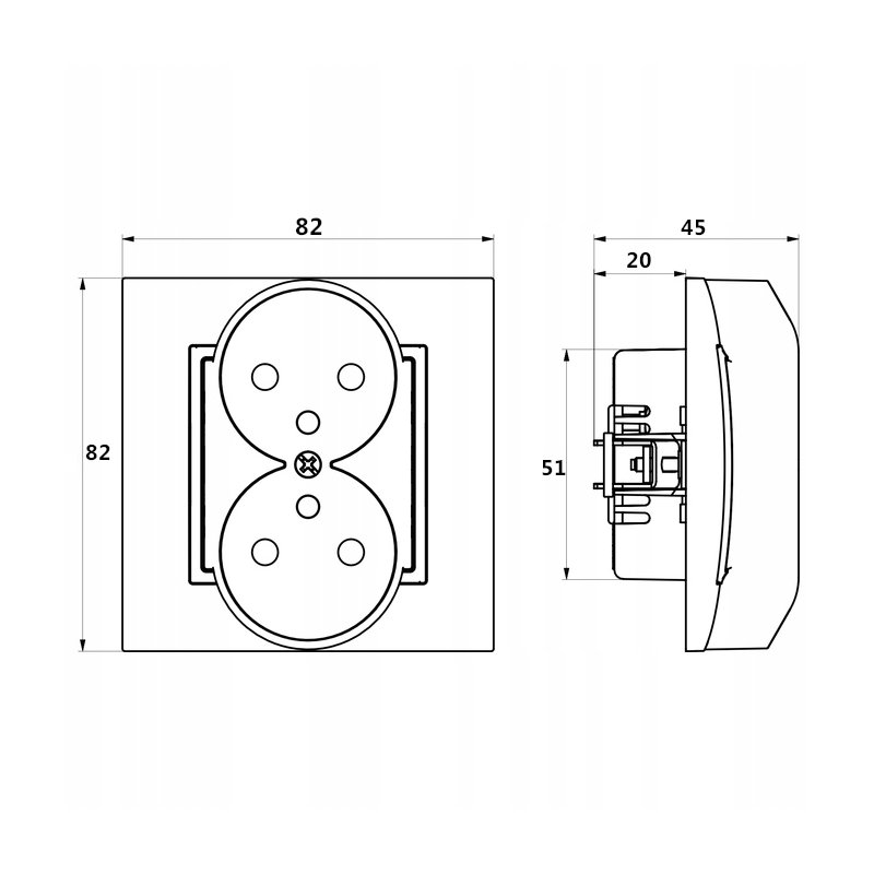 GNIAZDO gniazdko PODWÓJNE z/Uz OSPEL ARIA BIAŁE