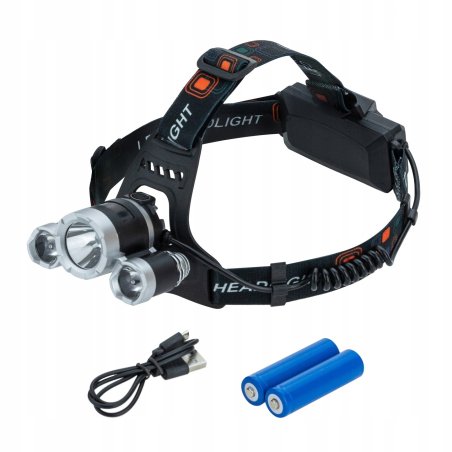 Latarka czołowa 3 LED T6...