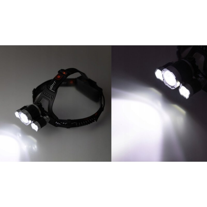 Latarka czołowa 3 LED T6 akumulatorowa warsztatowa