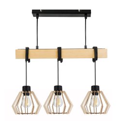 LAMPA drewniana belka wisząca sufitowa ŻYRANDOL ZWIS LOFT DREWNO na 3x E27