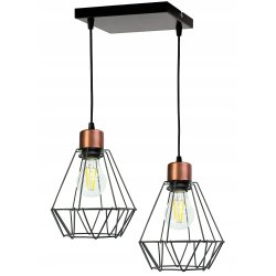 LAMPA wisząca sufitowa ŻYRANDOL ZWIS diament miedź