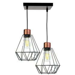 LAMPA wisząca sufitowa ŻYRANDOL ZWIS diament miedź