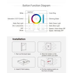 Pilot Panel naścienny Milight B0 do led RGB CCT RGBW 1strefa na baterię AAA