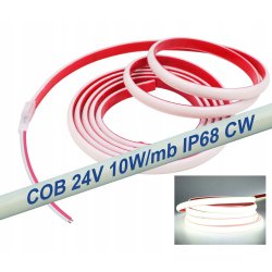Taśma LED COB 24V 480 CW 6000K 10W/m IP68 5m do sauny basenu oczka wodnego