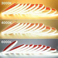 Taśma LED COB 24V 480 CW 6000K 10W/m IP68 5m do sauny basenu oczka wodnego