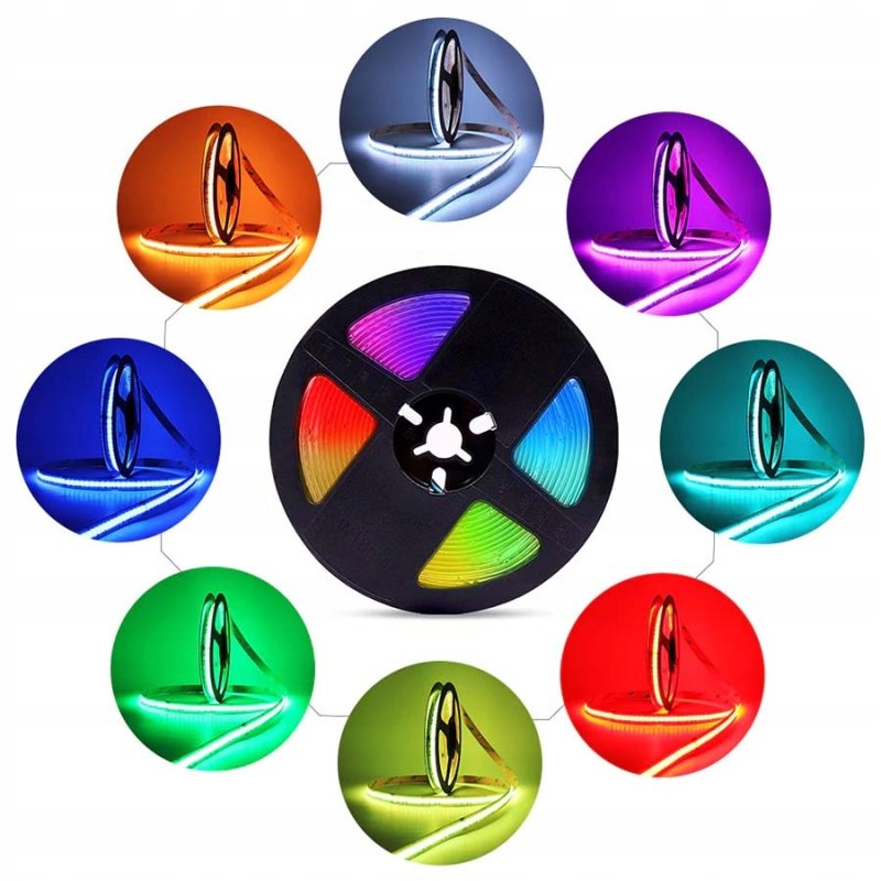 Taśma LED COB linia RGB 12V 15w/m neon odcinek 1m