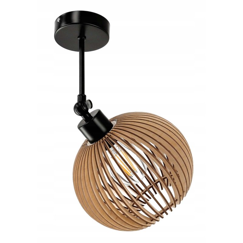LAMPA KINKIET na E27 ścienny ruch loft KULA Drewno