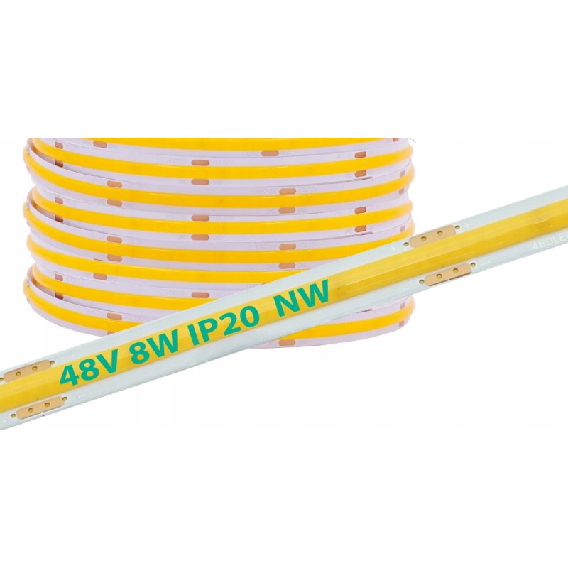 Taśma LED COB linia PRO 48V 8W 480 diod na metr Neon NEUTRAL 1m z rolki 50m
