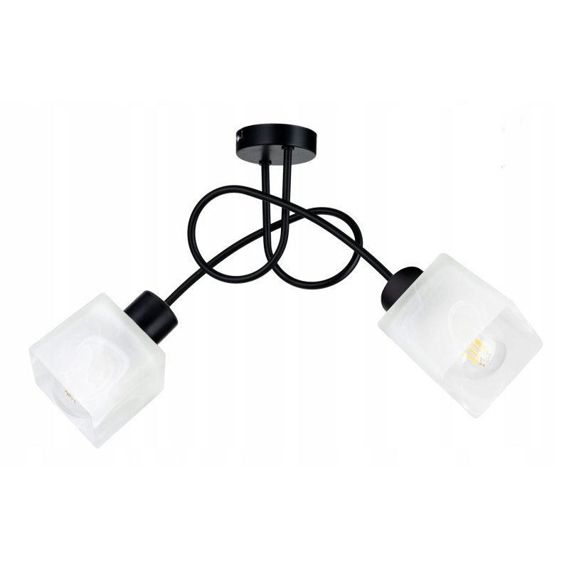 Lampa SUFITOWA żyrandol WISZĄCA LOFT szkło na E27