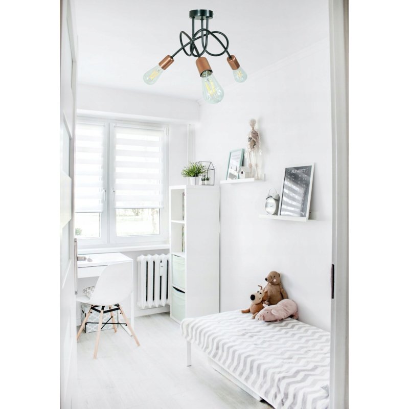 Lampa SUFITOWA WISZĄCA PLAFON LOFT EDISON 3 x E27