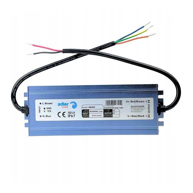 ZASILACZ HERMETYCZNY PROFESJONALNY 12V 100W 8,3A wodoodporny taśm LED IP67