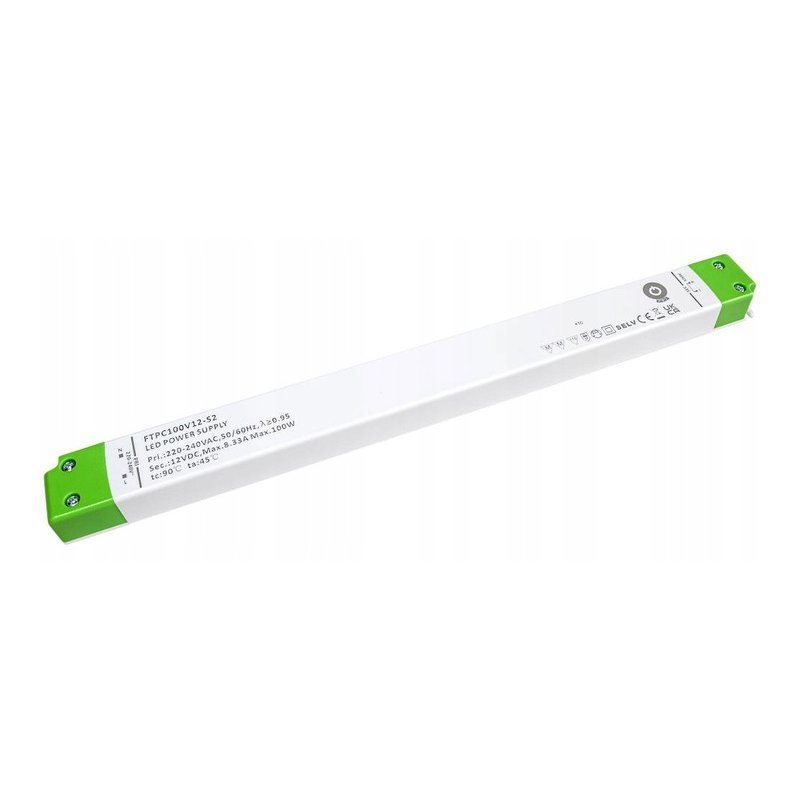 ZASILACZ MEBLOWY PROFSJONALNY PŁASKI SLIM 24V 100W 4,16A IP20 do taśm LED