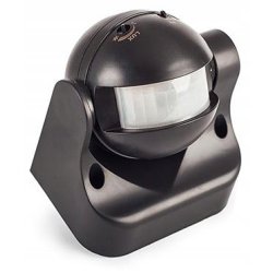 Czujnik ruchu Czujka zmierzchu sensor PIR natynk CZARNY