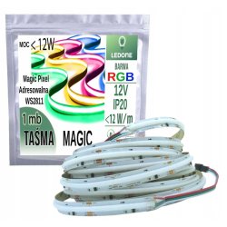 Taśma led cyfrowa COB RGB IP20 12V 720d Magic Pixel Adresowalna WS2811 1mb