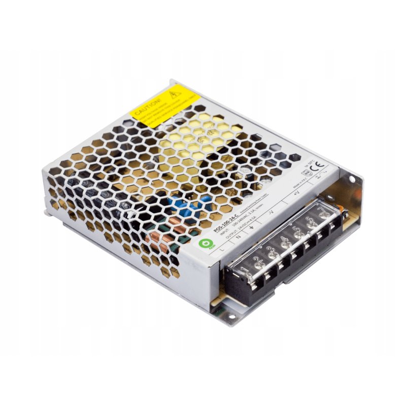 ZASILACZ 12V 8,5A 100W IP20 montażowy modułowy siatkowy do CCTV taśm LED