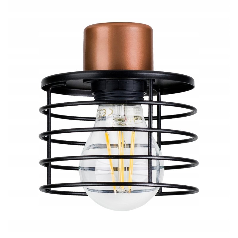 LAMPA KINKIET E27 ścienny stały loft drut SPRĘŻYNA