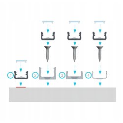 PROFIL ALUMINIOWY NAWIERZCHNIOWY typ A czarny do taśm LED 2m + KLOSZ
