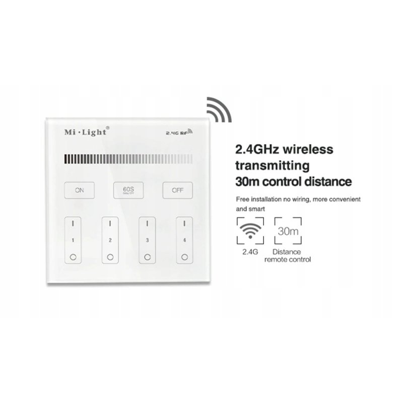 Pilot Panel Milight B1 MONO 4-strefy na 2x AAA