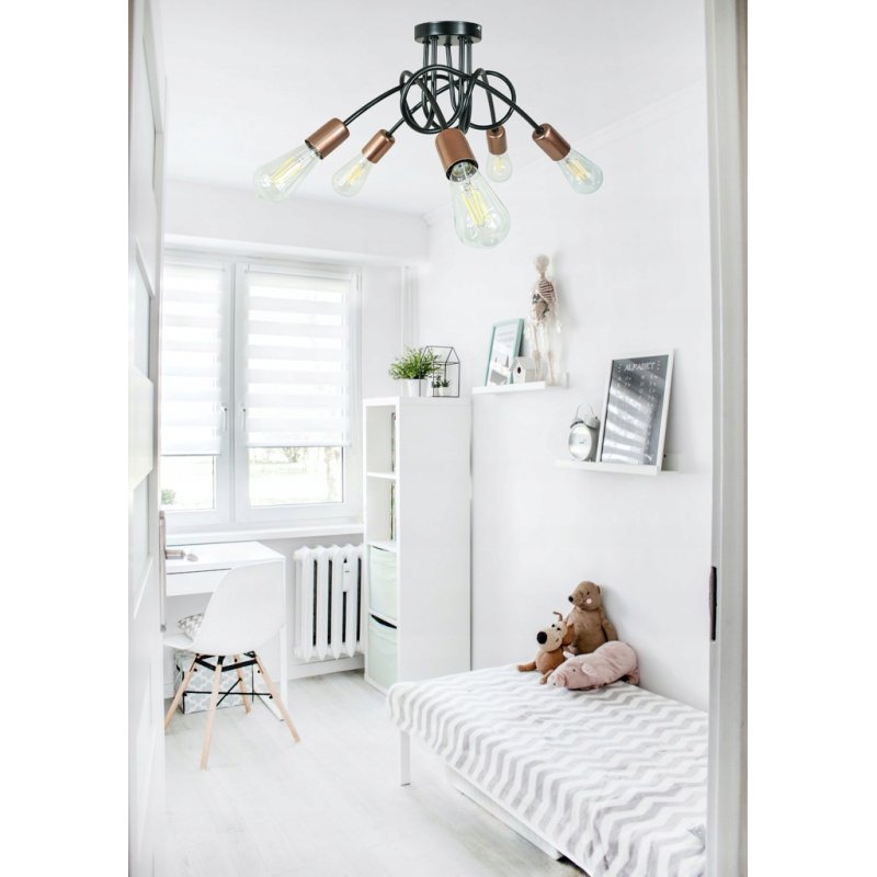 Lampa SUFITOWA WISZĄCA PLAFON LOFT EDISON 5 x E27