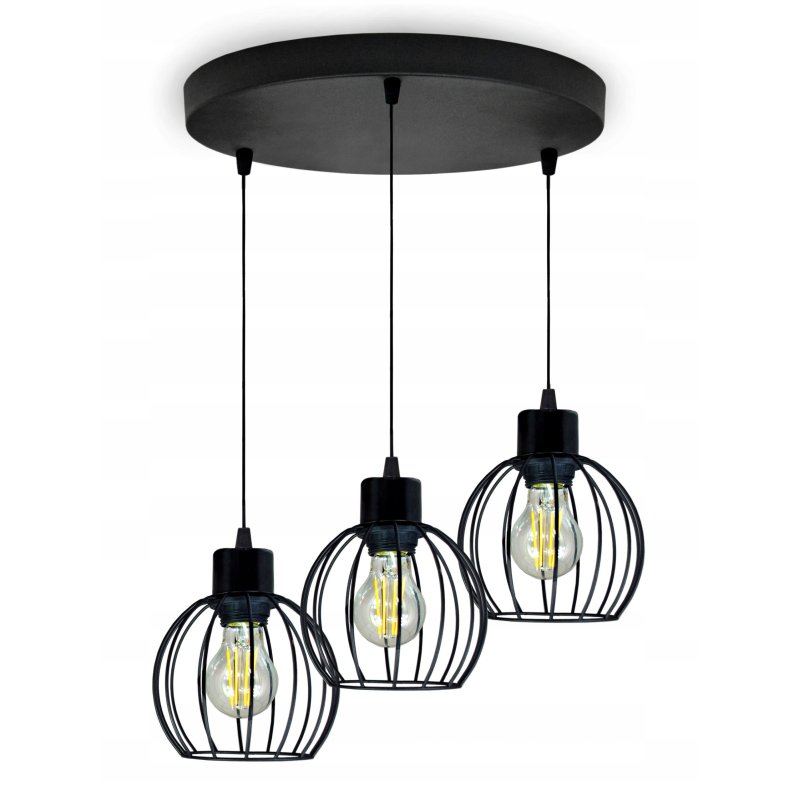 LAMPA wisząca sufitowa ŻYRANDOL ZWIS 3x drut KULA