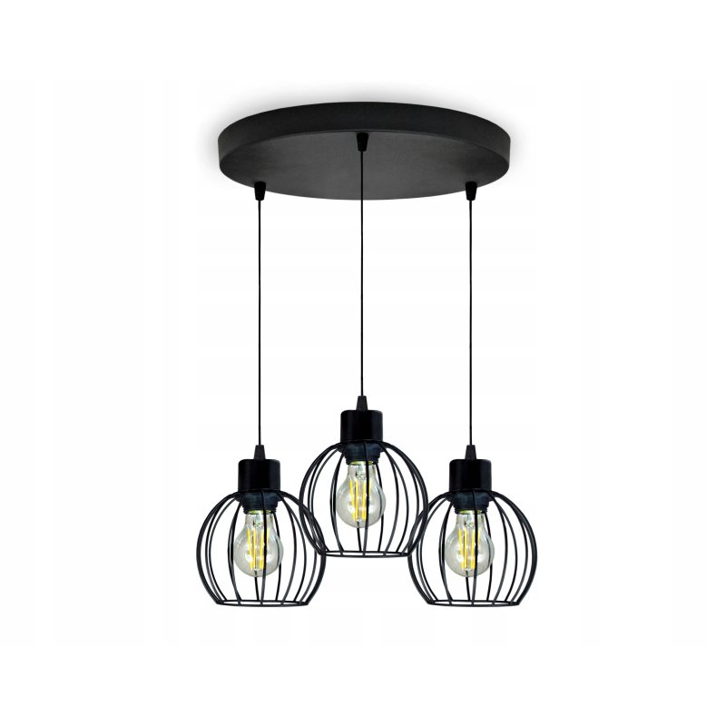 LAMPA wisząca sufitowa ŻYRANDOL ZWIS 3x drut KULA