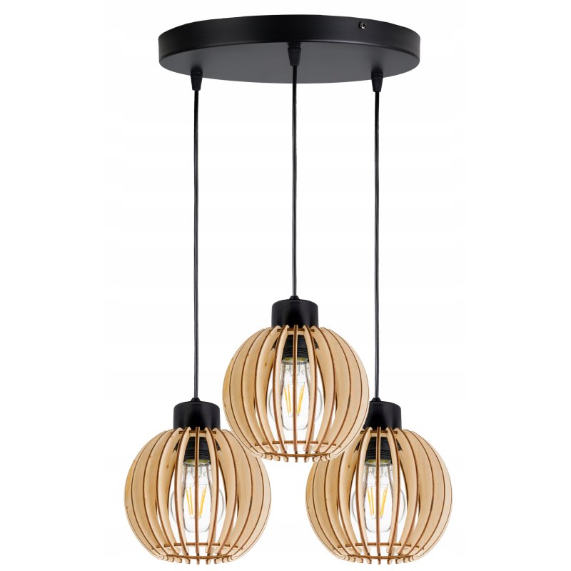 LAMPA WISZĄCA ZWIS żyrandol sufitowa LOFT Drewno 3