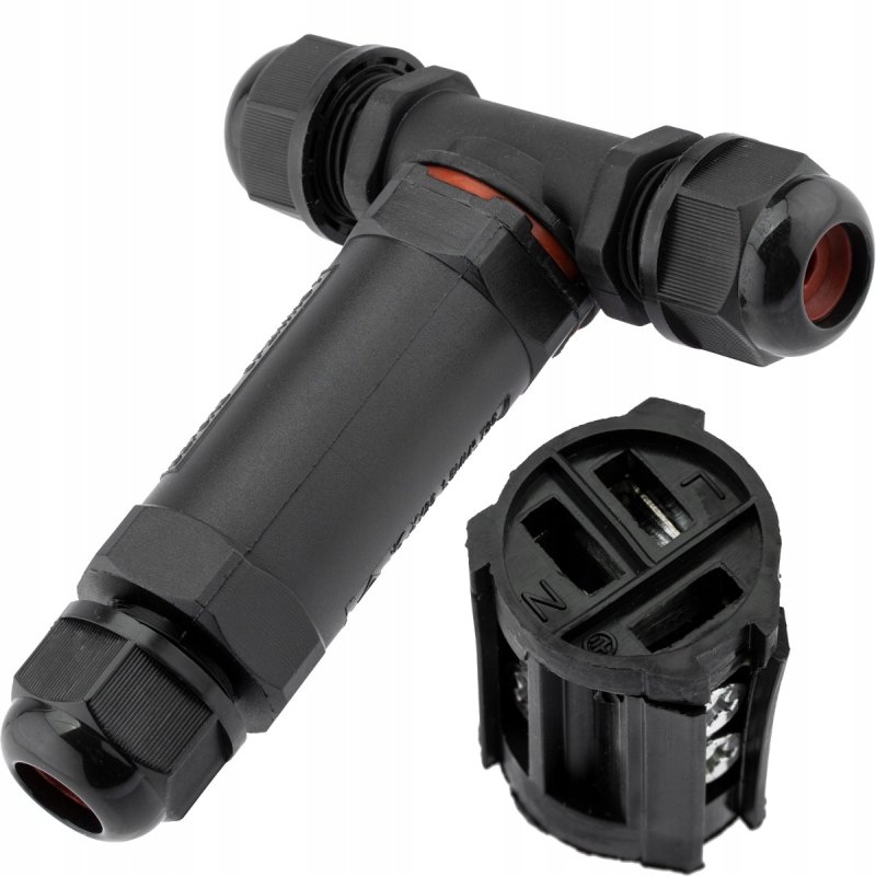 Złącze Kablowe Hermetyczne T CSJ 3x2,5mm 16A 250V IP68 10mm Złączka Do LED
