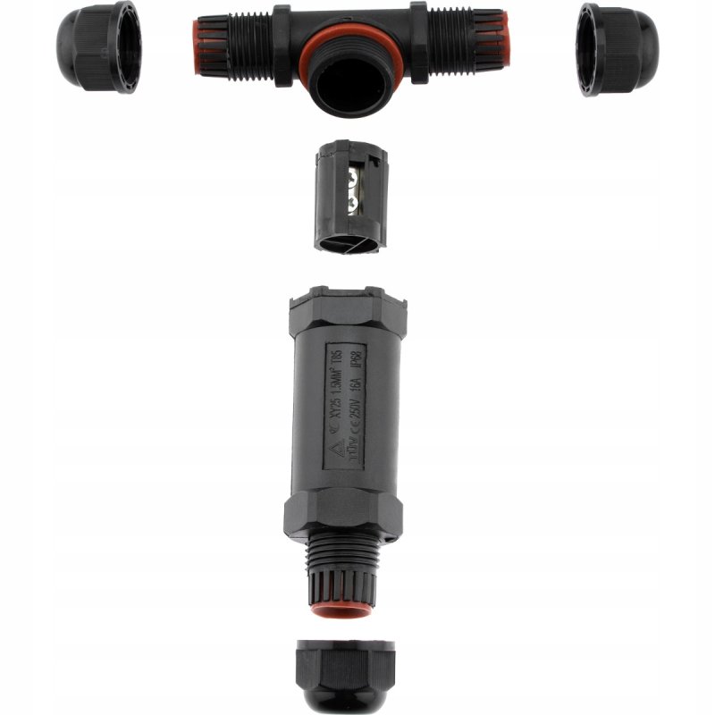 Złącze Kablowe Hermetyczne T CSJ 3x2,5mm 16A 250V IP68 10mm Złączka Do LED