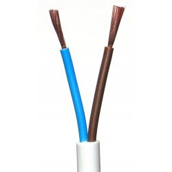 Kabel Przewód prądowy LINKA OMY 2x1,5 Cu Biały 1mb