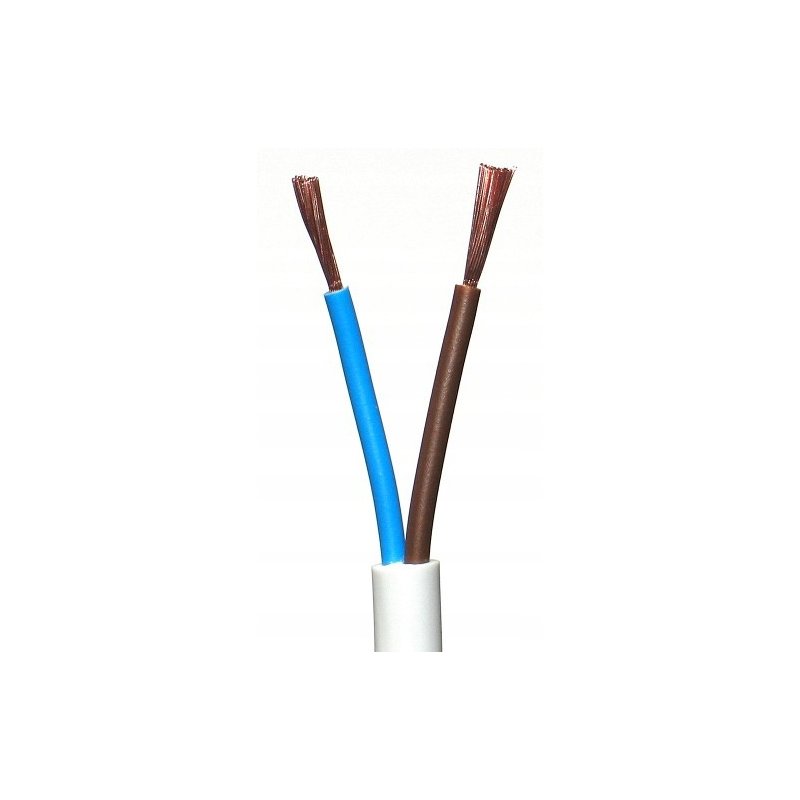 Kabel Przewód prądowy LINKA OMY 2x1,5 Cu Biały 1mb
