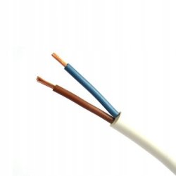 Kabel Przewód prądowy LINKA OMY 2x1,5 Cu Biały 1mb