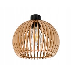 LAMPA drewniana belka wisząca sufitowa ŻYRANDOL ZWIS LOFT KULA DREWNO E27