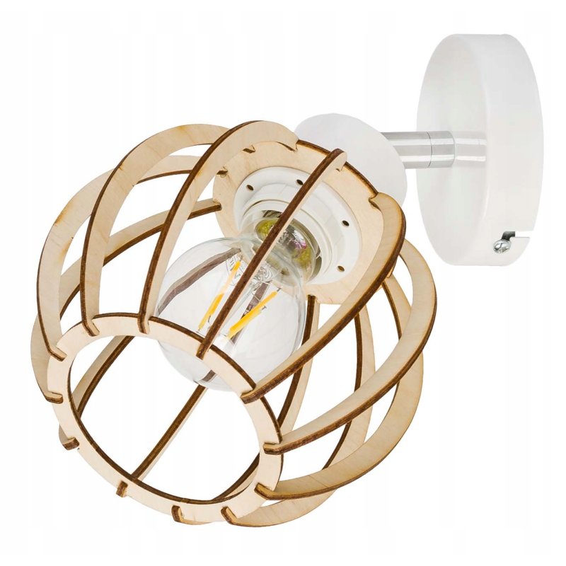 LAMPA KINKIET E27 ścienny regulowany loft Drewno