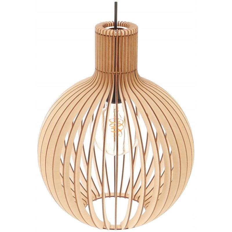 LAMPA sufitowa wisząca zwis PAJĄK Loft Drewno kula XL 32cm na 3x E27