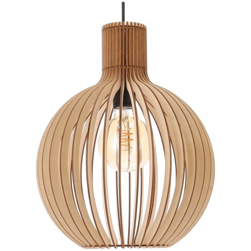 LAMPA sufitowa wisząca zwis PAJĄK Loft Drewno kula XL 32cm na 3x E27