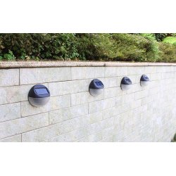 KINKIET SOLARNY Lampka solarna ogrodowa lampa ścienna LED ZIMNY