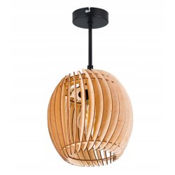 LAMPA WISZĄCA stała sufitowa żyrandol PLAFON klosz BECZUŁKA drewno na 1 E27