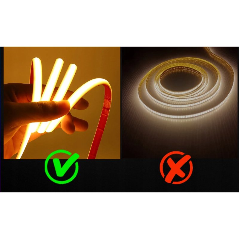 Taśma LED COB 24V 480 d. 3000K 10W/m IP68 5m do sauny basenu oczka wodnego