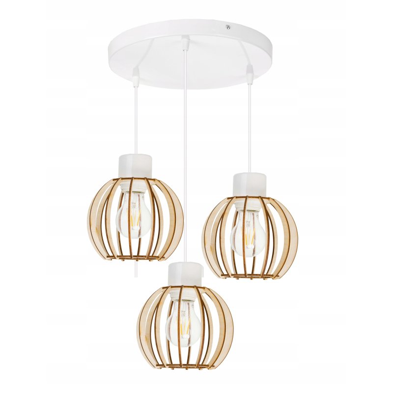 LAMPA sufitowa WISZĄCA ZWIS żyrandol loft DREWNO 3