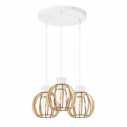 LAMPA sufitowa WISZĄCA ZWIS żyrandol loft DREWNO 3
