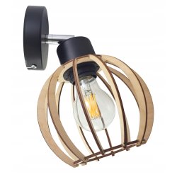 LAMPA KINKIET E27 ścienny ruchomy loft KULA Drewno